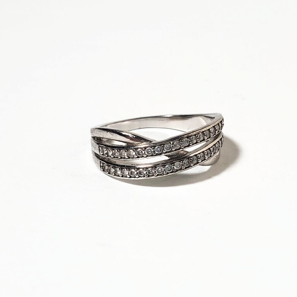 Sterling Silver Cubic Zirconia CZ Ring Signed IBB CN Size 9.25